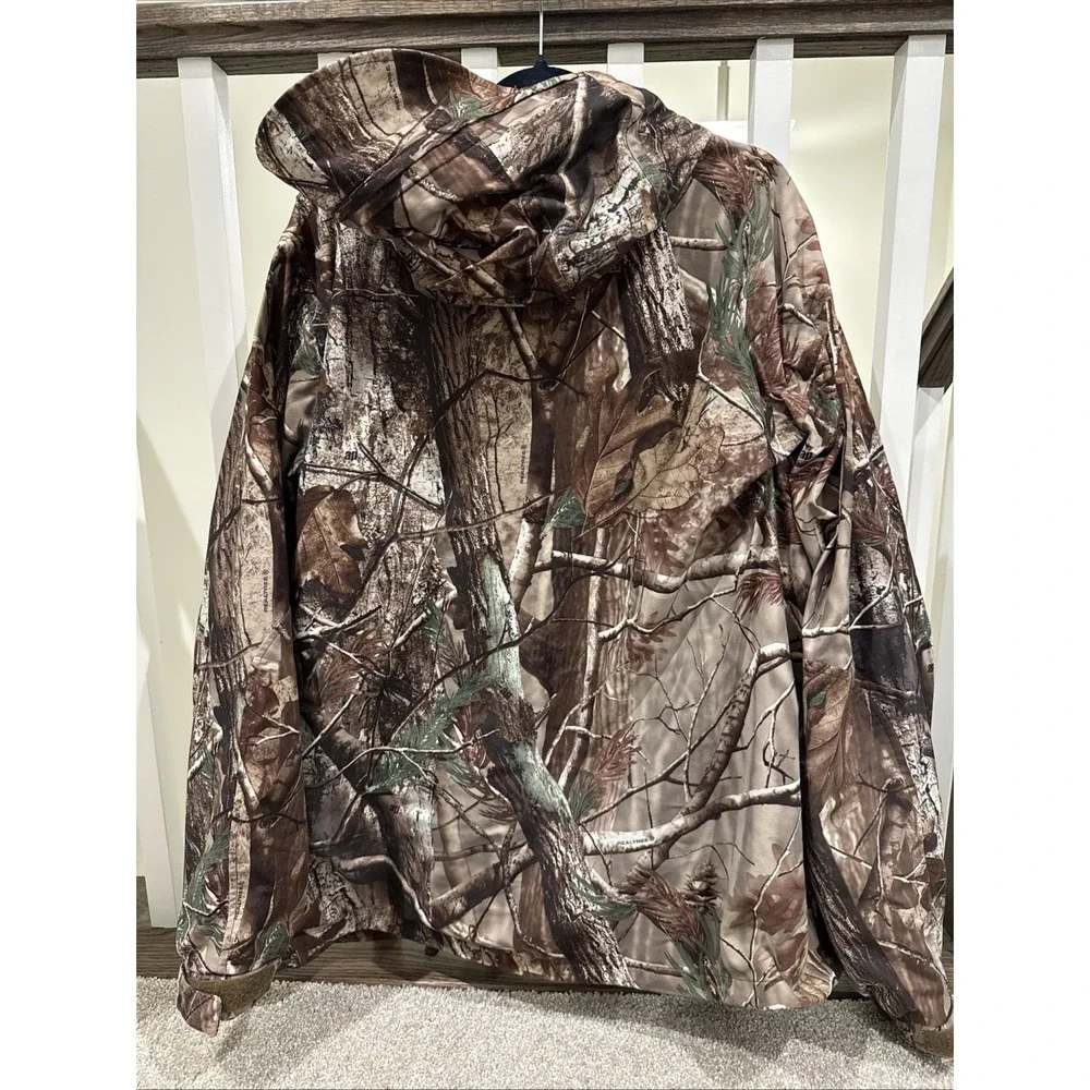 Cabelas Dry-Plus ScentLok Realtree Camo Hunting Jacket Mens XL Tall Hooded